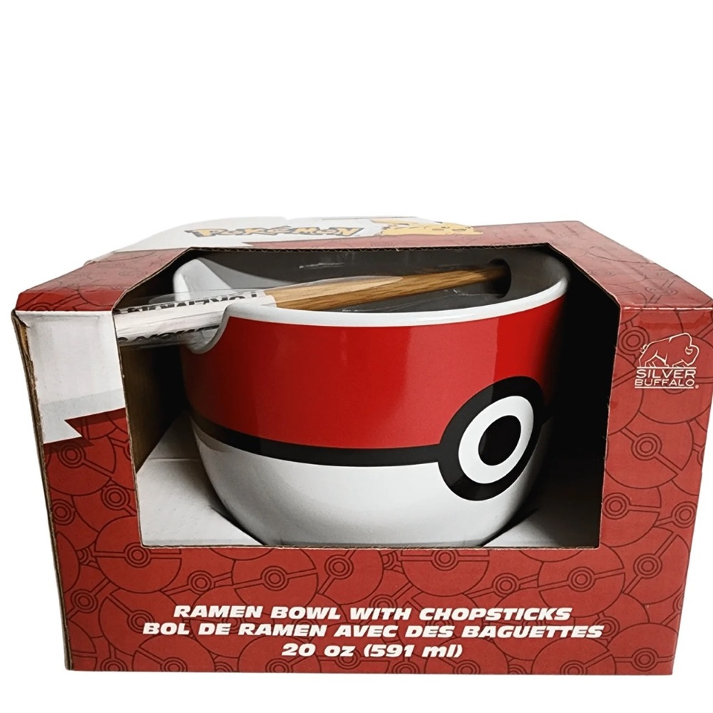 Pokémon ceramic Ramen Bowl with Chopsticks